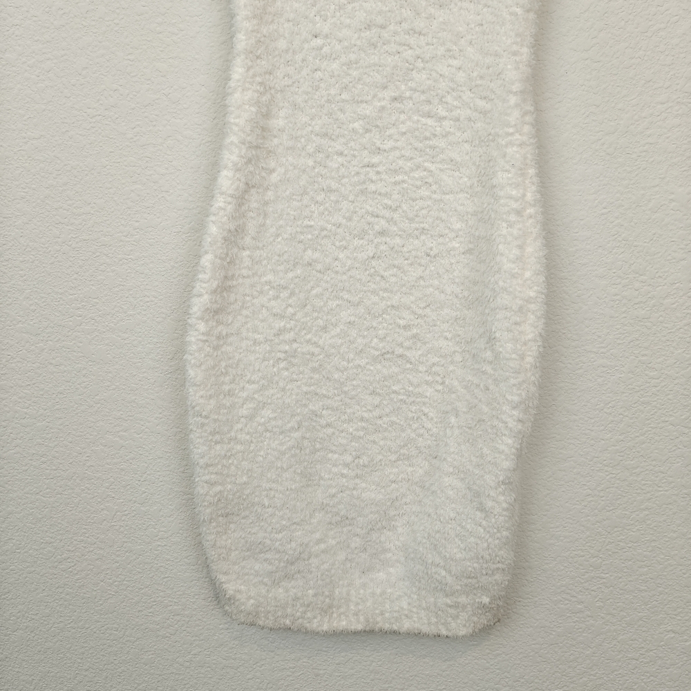 Meshki Fuzzy Teddi White Short Sleeve Bodycon Mini Dress Size Small Women's - Picture 3 of 13
